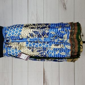 Darn Good Yarn Sari Silk Wrap Skirt Tea XL/Plus